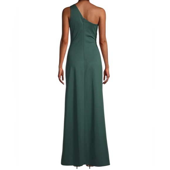 Sachin & Babi New Emerald Green Cece One Shoulder Gown Size 10 | Stretch Crepe - Picture 2 of 6